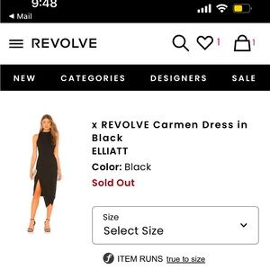 Elliatt x Revolve black cocktail dress - Small